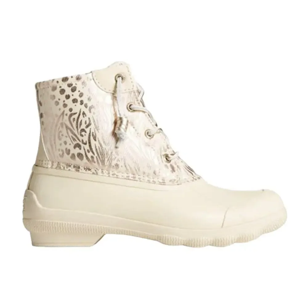 Sperry Saltwater Metallic Jacquard Duck Boot Size 10 NWT $110 MSRP